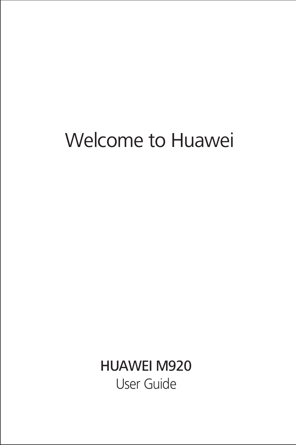 Huawei M920 User Manual | 77 pages