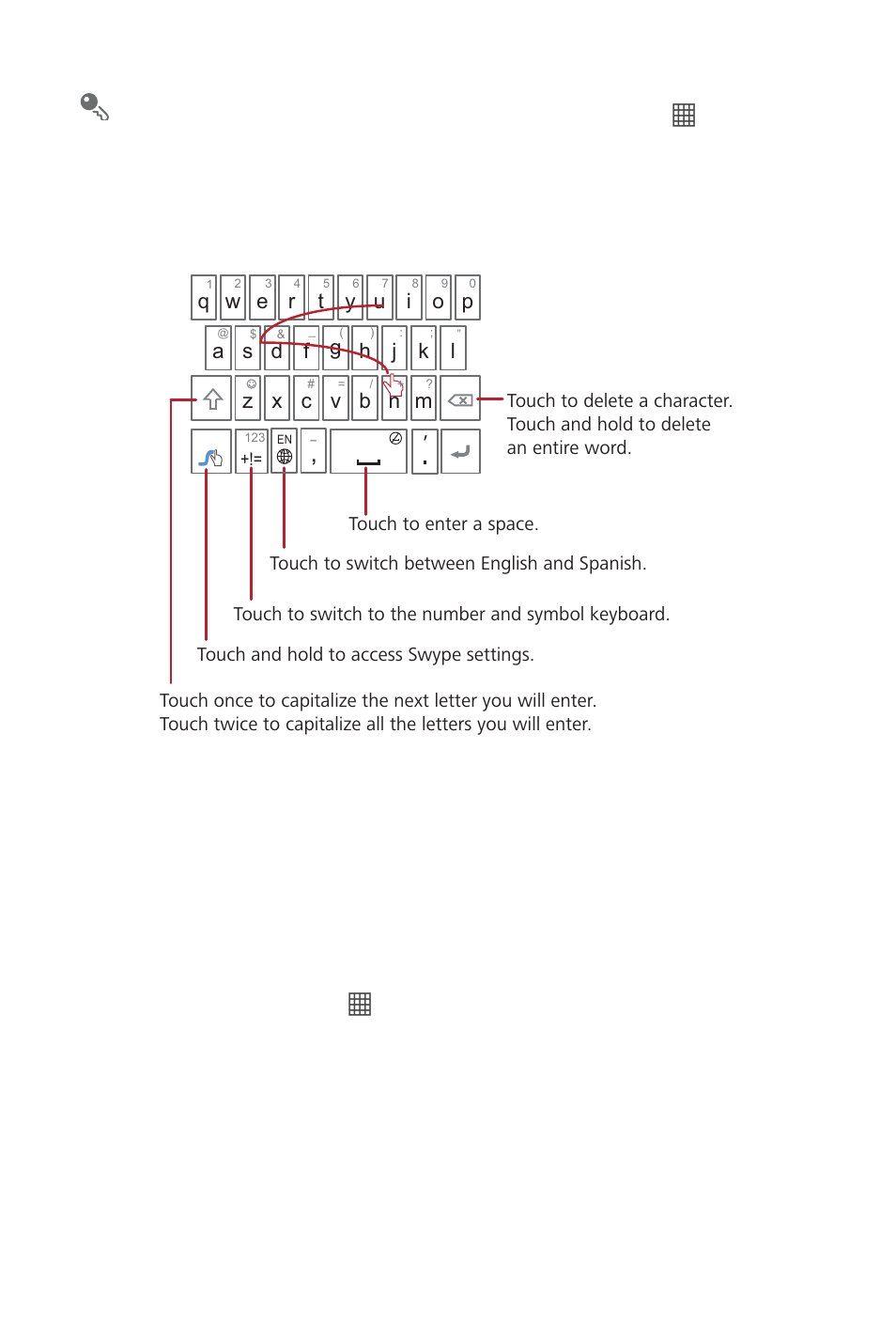 3 using the swype® keyboard, 4 using a keyboard in landscape mode, 2 customizing keyboard settings | 3 using the swype, Keyboard 5.1.4 using a keyboard in landscape mode | Huawei M920 User Manual | Page 31 / 77