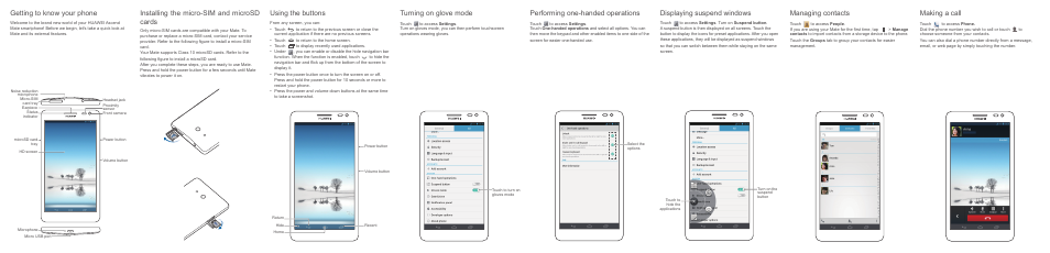 Huawei Ascend Mate MT1-U06 Quick Start User Manual | 2 pages