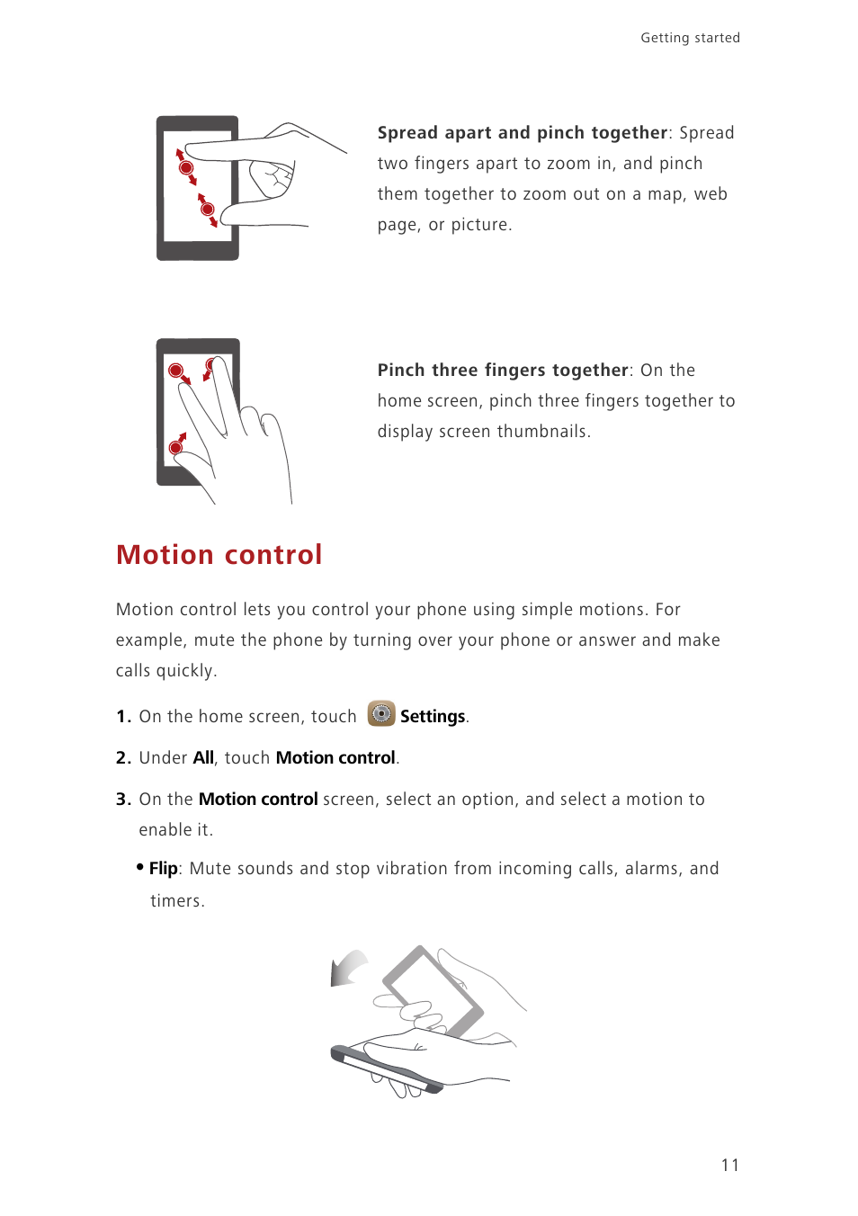 Motion control | Huawei Ascend Mate7 MT7-L09 User Manual | Page 15 / 87