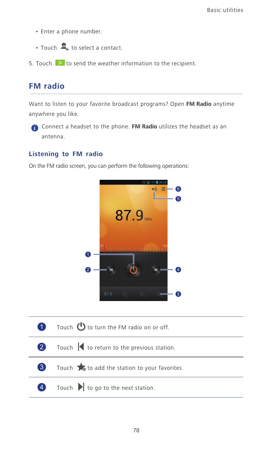 Fm radio, Listening to fm radio | Huawei Ascend P2 P2-6011 User Manual | Page 83 / 104