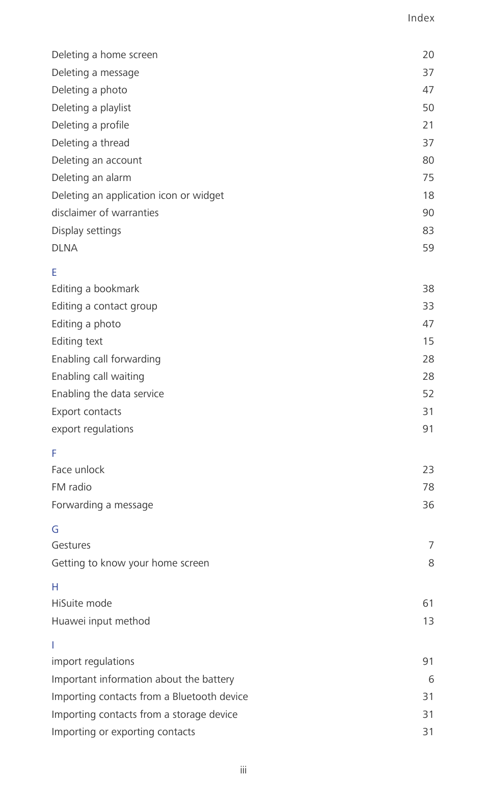 Huawei Ascend P2 P2-6011 User Manual | Page 99 / 104