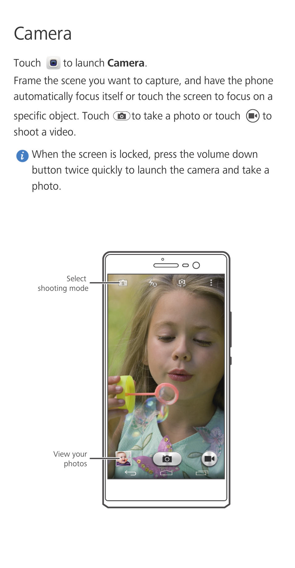 Camera | Huawei Ascend P7 P7-L10 Quick Start User Manual | Page 7 / 12