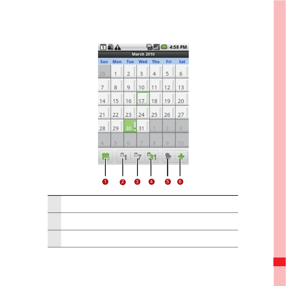 Calendar panel | Huawei U8100 User Guide User Manual | Page 136 / 187