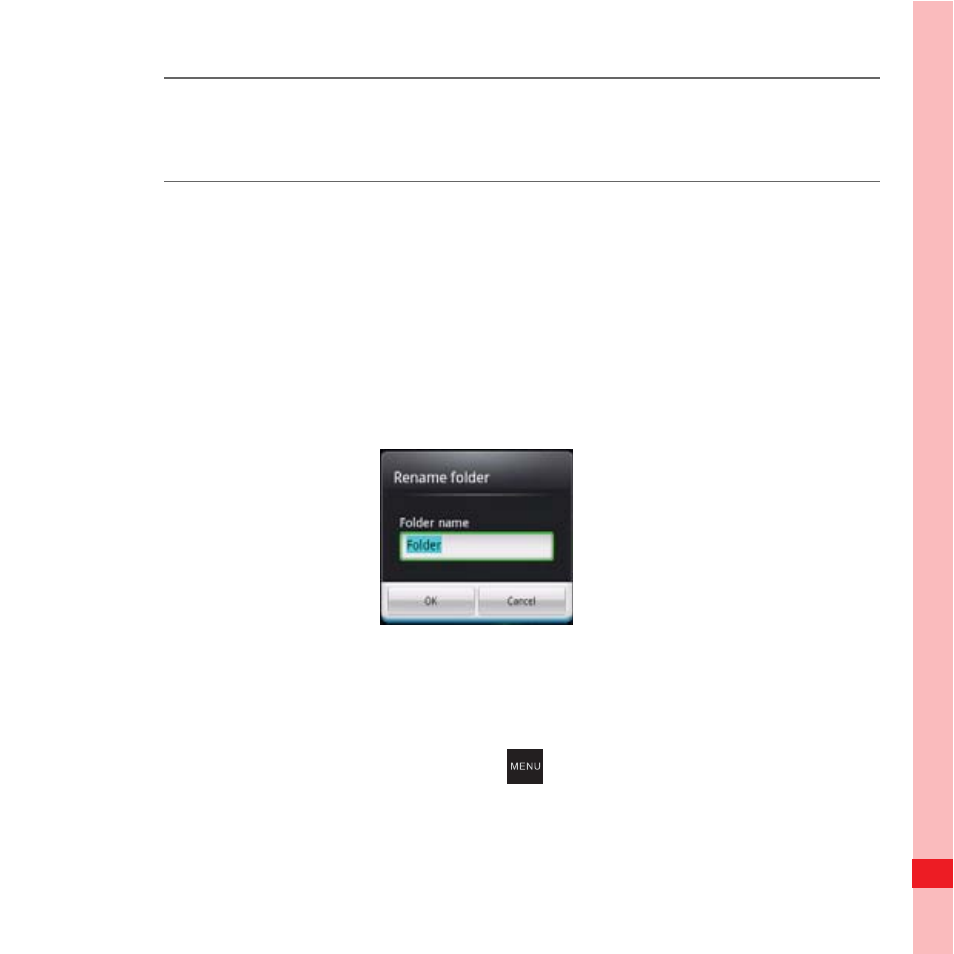 Renaming a folder, Changing the wallpaper | Huawei U8100 User Guide User Manual | Page 34 / 187