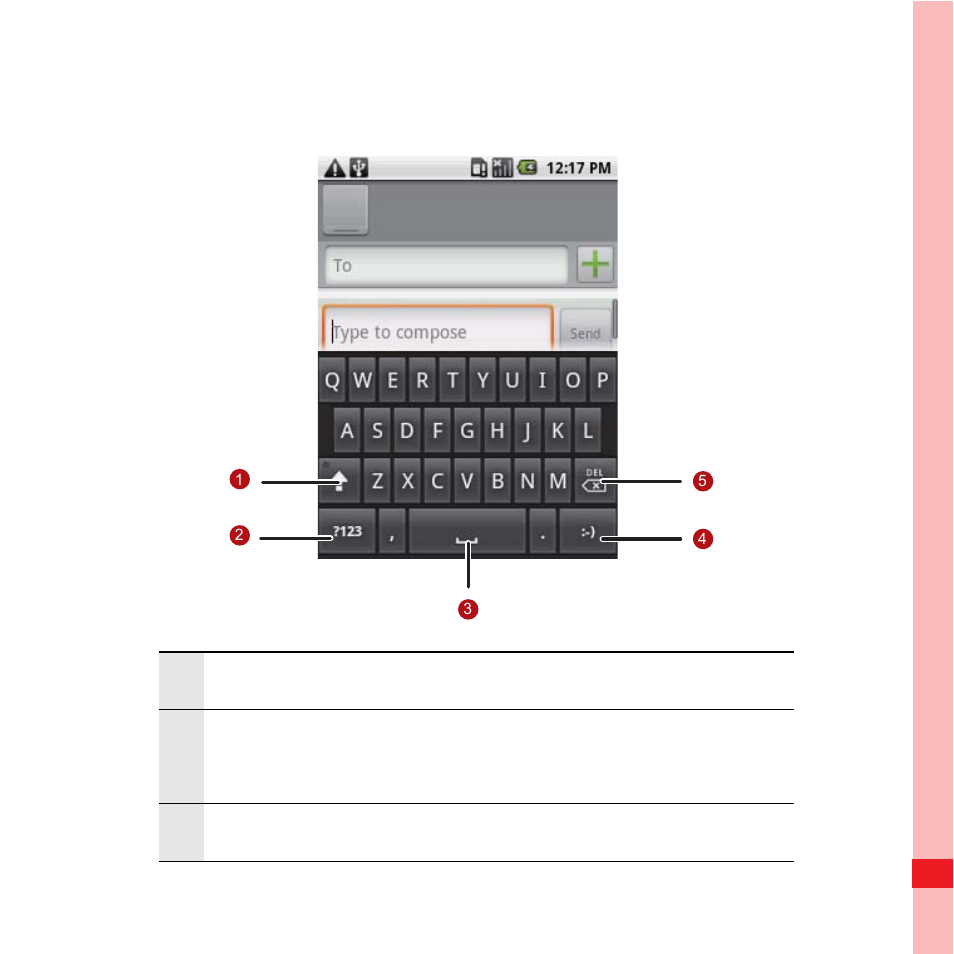 Using the android keyboard | Huawei U8100 User Guide User Manual | Page 69 / 187