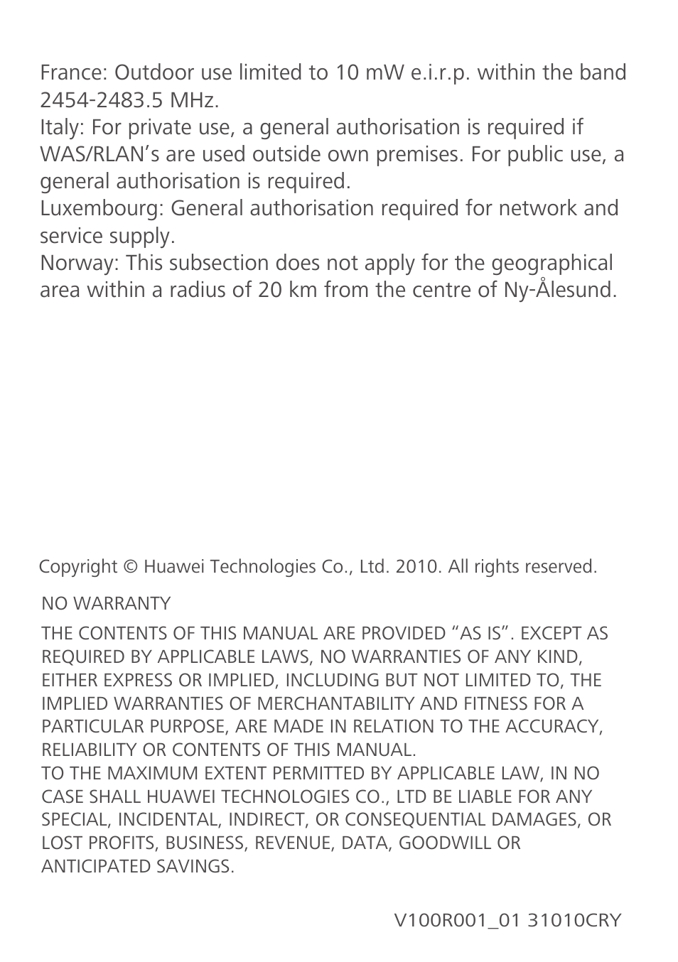 Huawei U8100 Quick Start User Manual | Page 15 / 15