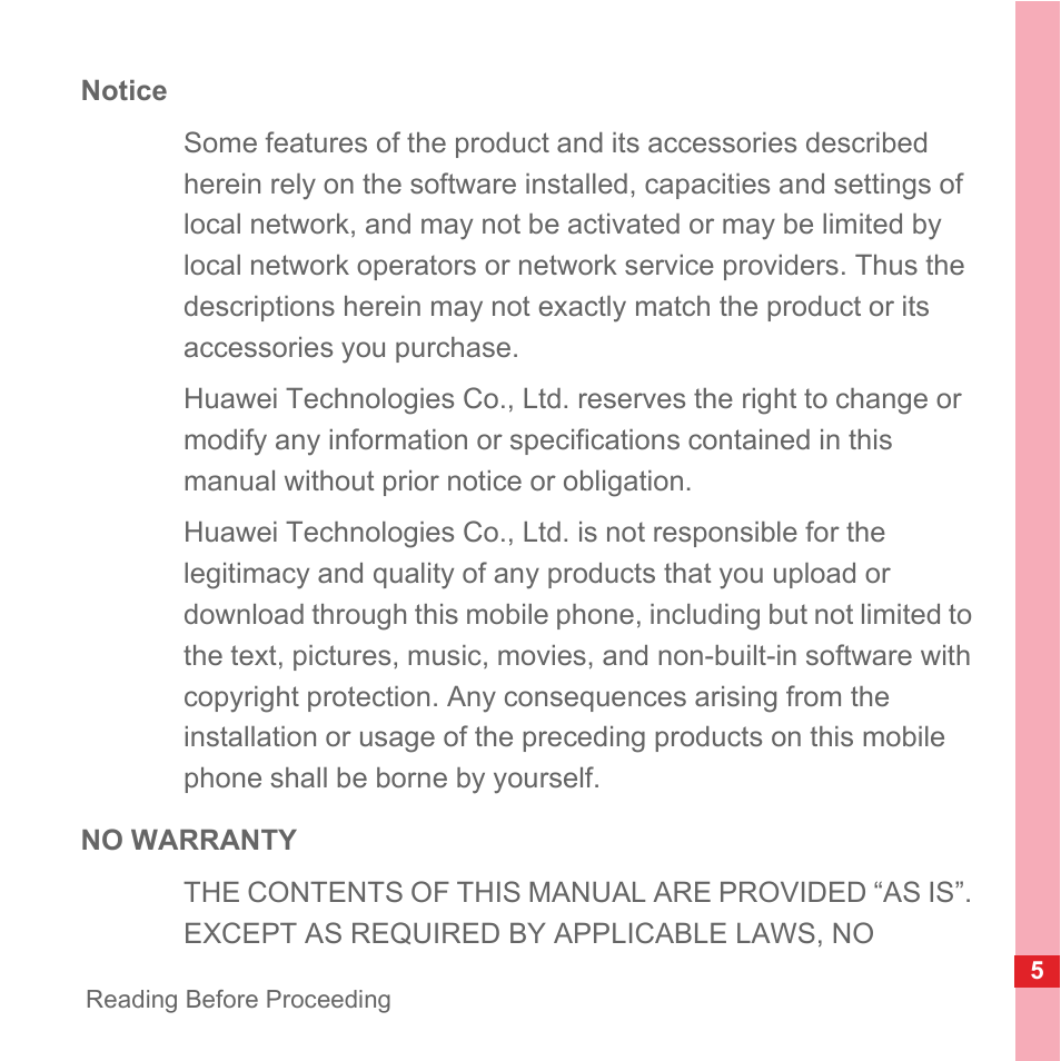 Notice, No warranty | Huawei U8110 User Manual User Manual | Page 11 / 188