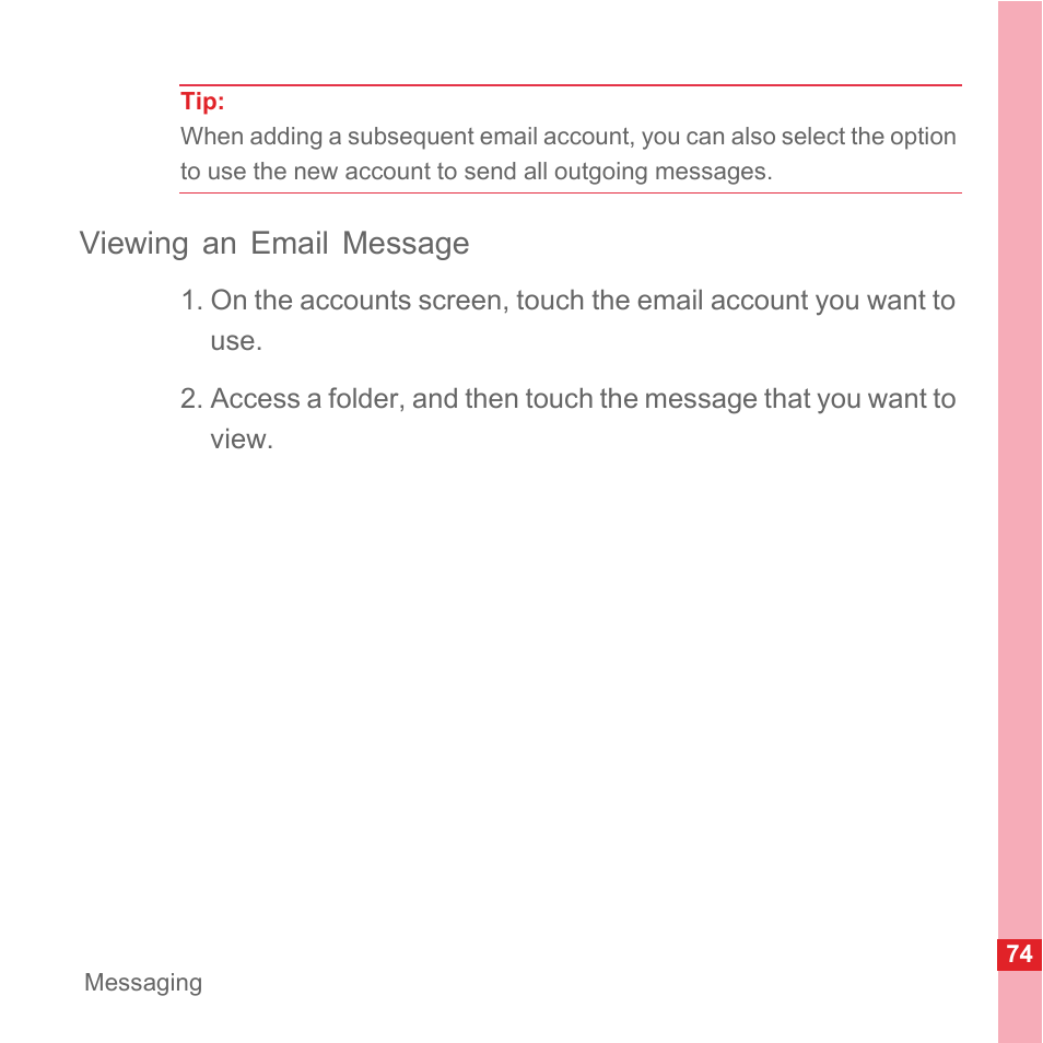 Viewing an email message | Huawei U8110 User Manual User Manual | Page 80 / 188