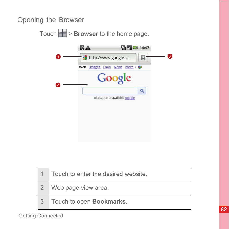 Opening the browser | Huawei U8110 User Manual User Manual | Page 88 / 188