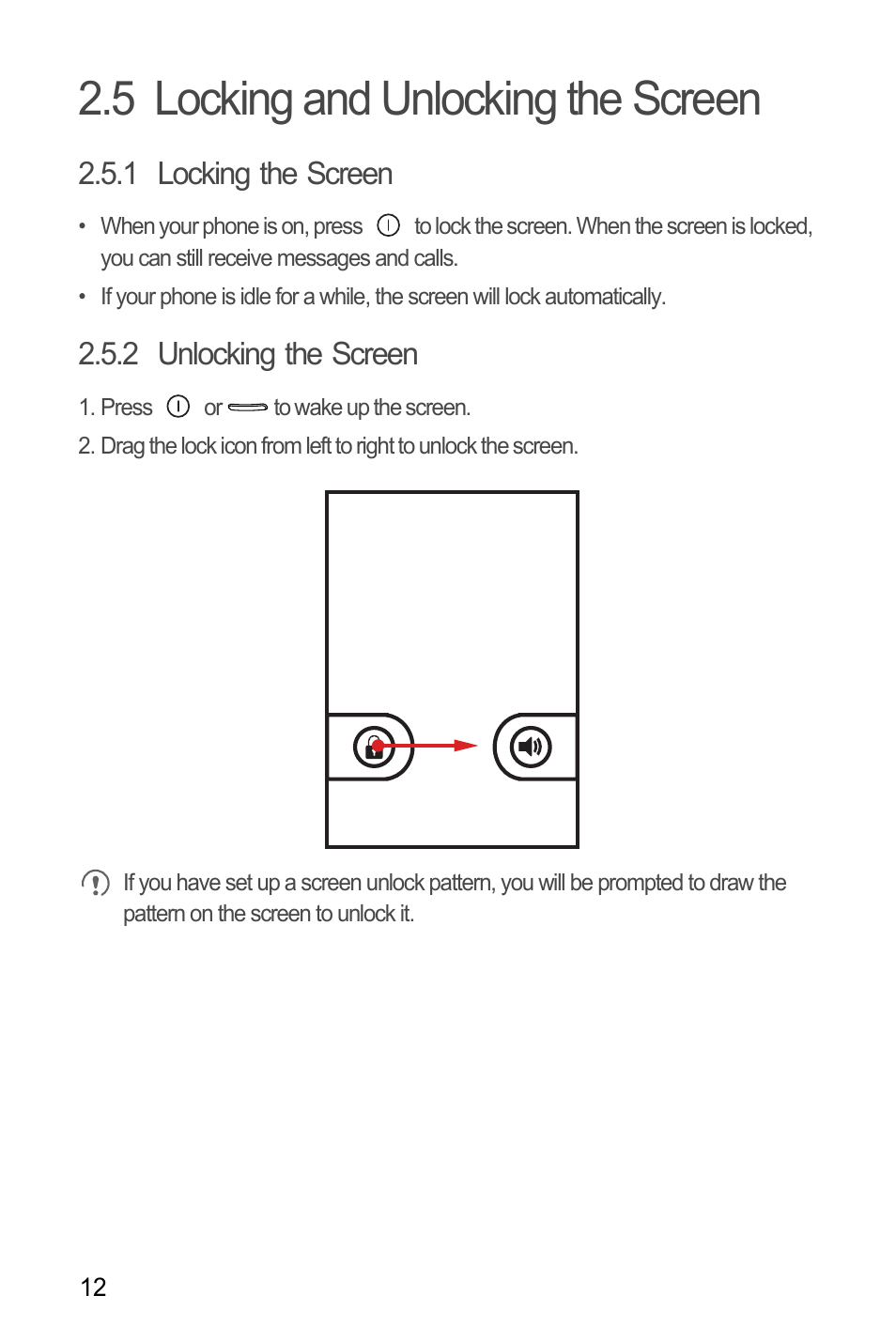5 locking and unlocking the screen, 1 locking the screen, 2 unlocking the screen | Huawei U8180 User Manual User Manual | Page 15 / 66