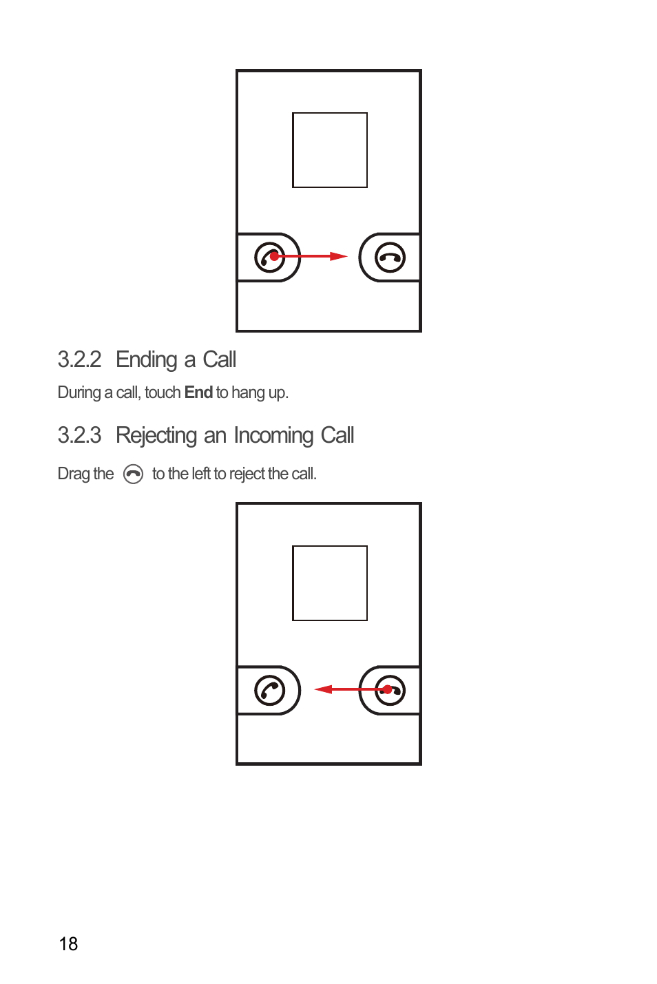 2 ending a call, 3 rejecting an incoming call | Huawei U8180 User Manual User Manual | Page 21 / 66