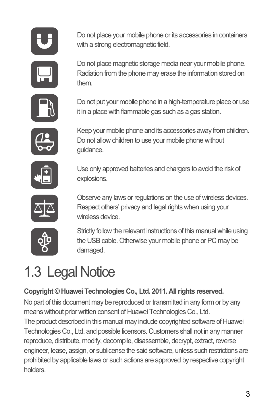 3 legal notice | Huawei U8180 User Manual User Manual | Page 6 / 66