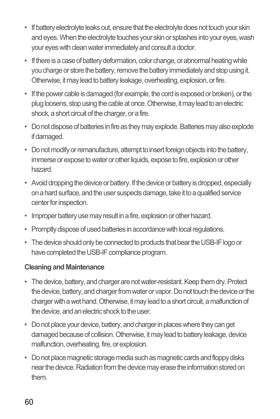 Cleaning and maintenance | Huawei U8180 User Manual User Manual | Page 63 / 66