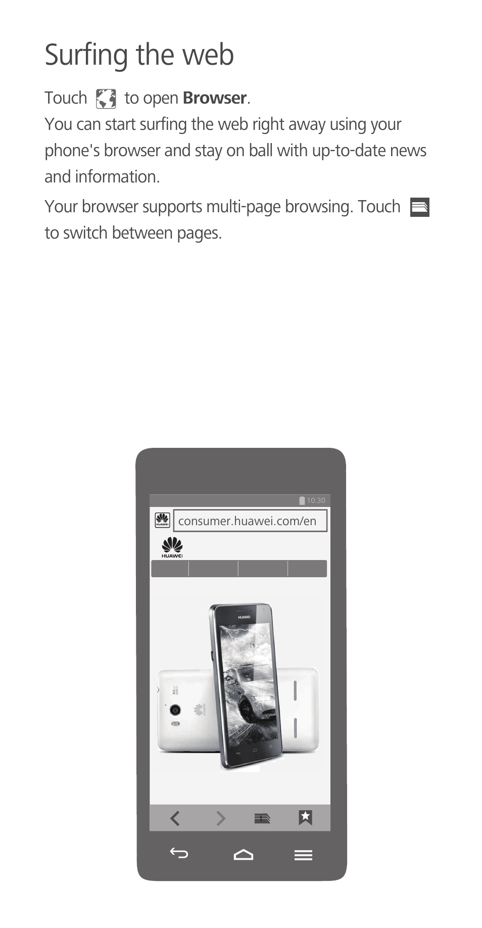 Surfing the web | Huawei Ascend G700-U20 Quick Start User Manual | Page 11 / 28