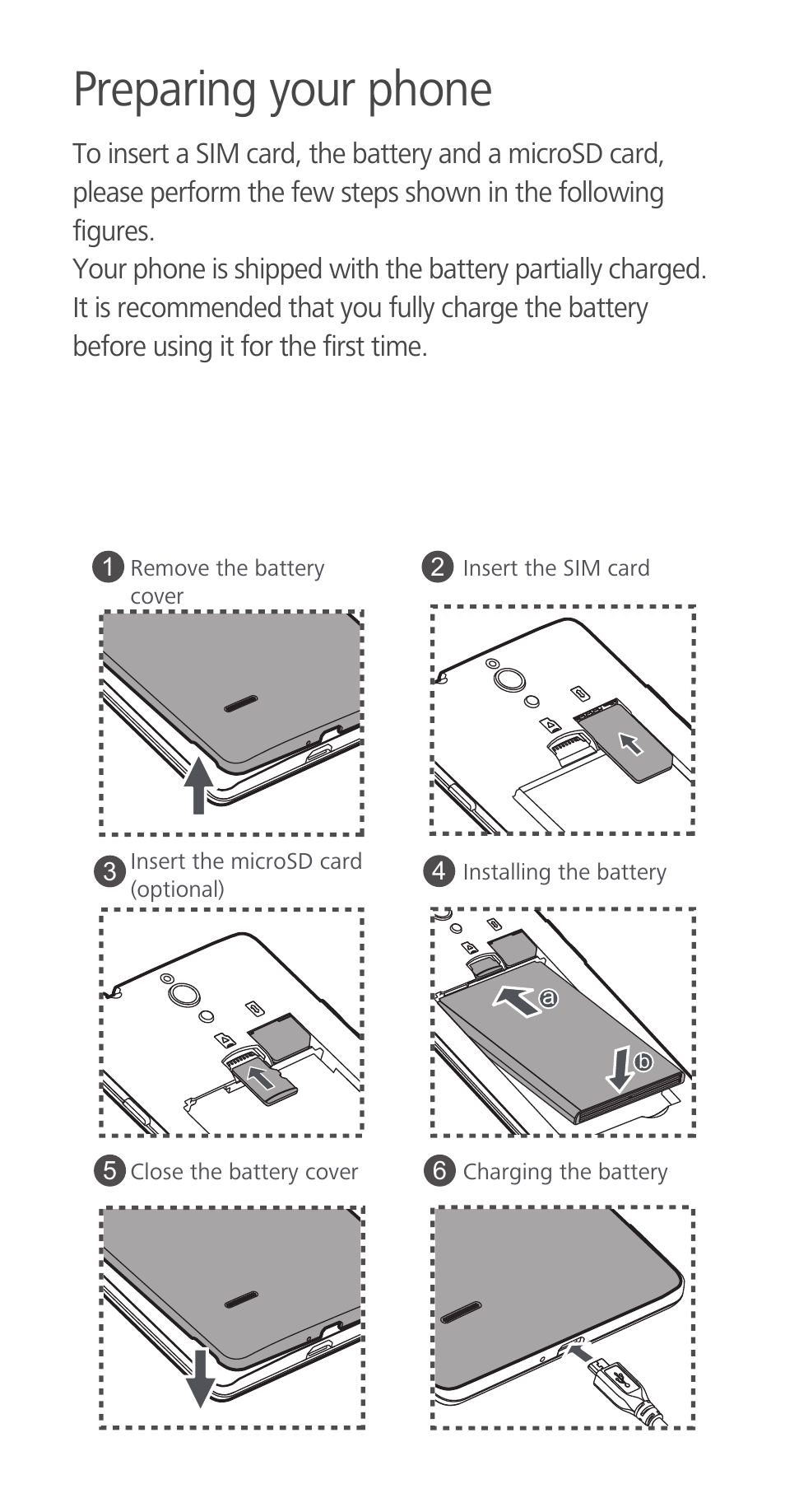 Preparing your phone | Huawei Ascend G700-U20 Quick Start User Manual | Page 3 / 28