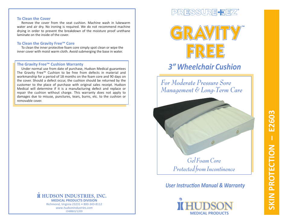 Hudson Medical 3 Gravity Free User Manual | 2 pages