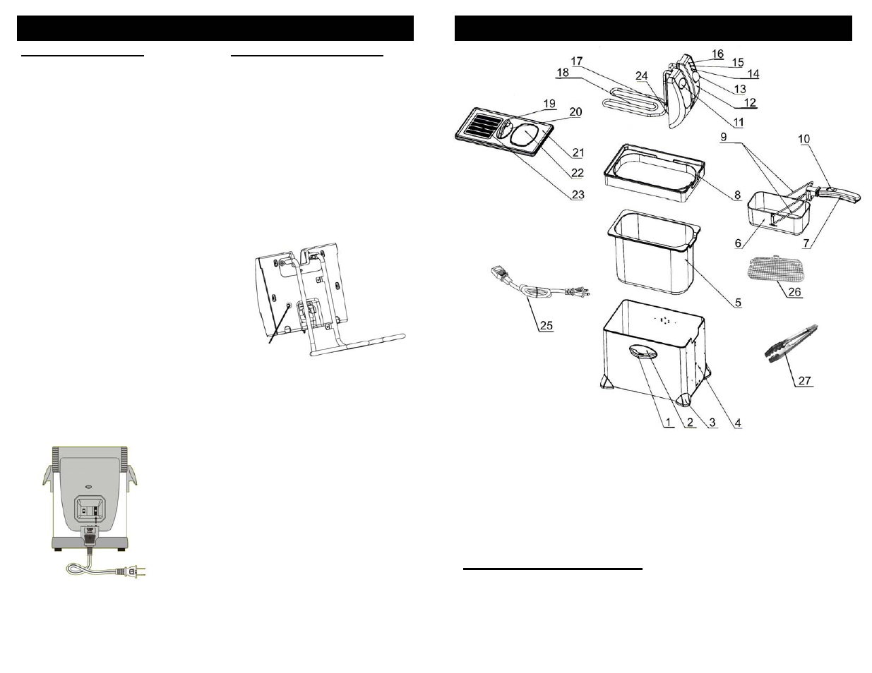 Technical specifications, Operating instructions, Getting to know your deep fryer | Bravetti F1075H User Manual | Page 3 / 6