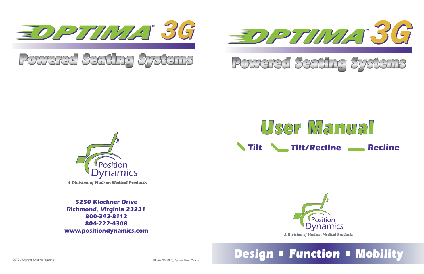 Hudson Medical Optima Seating System User Manual | 10 pages