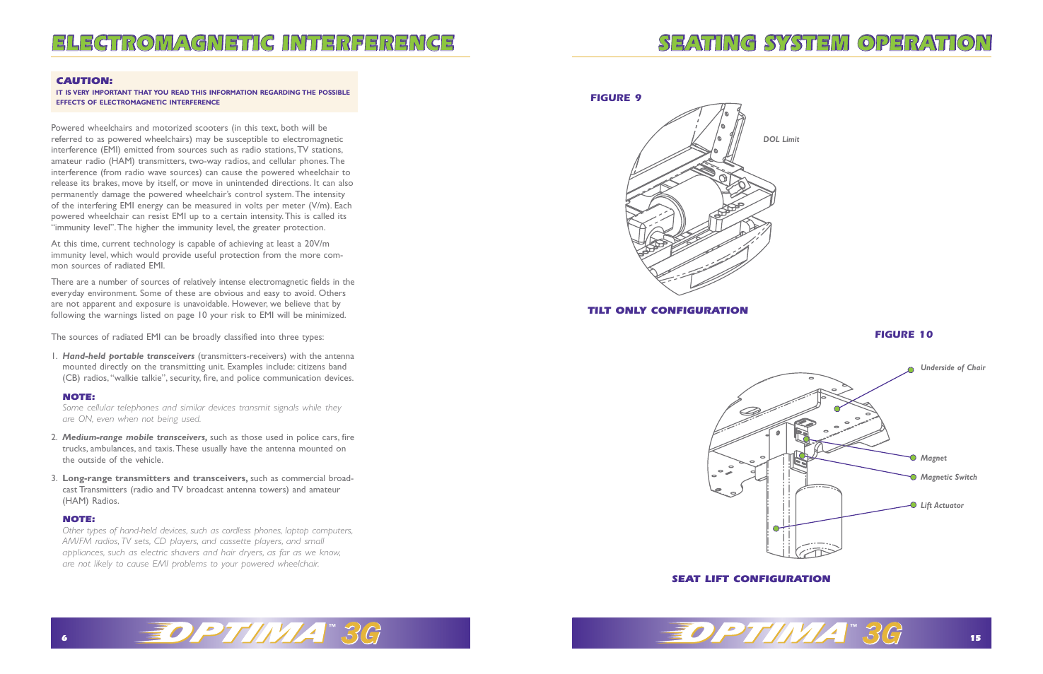 Seating system operation, Electromagnetic interference | Hudson Medical Optima Seating System User Manual | Page 6 / 10