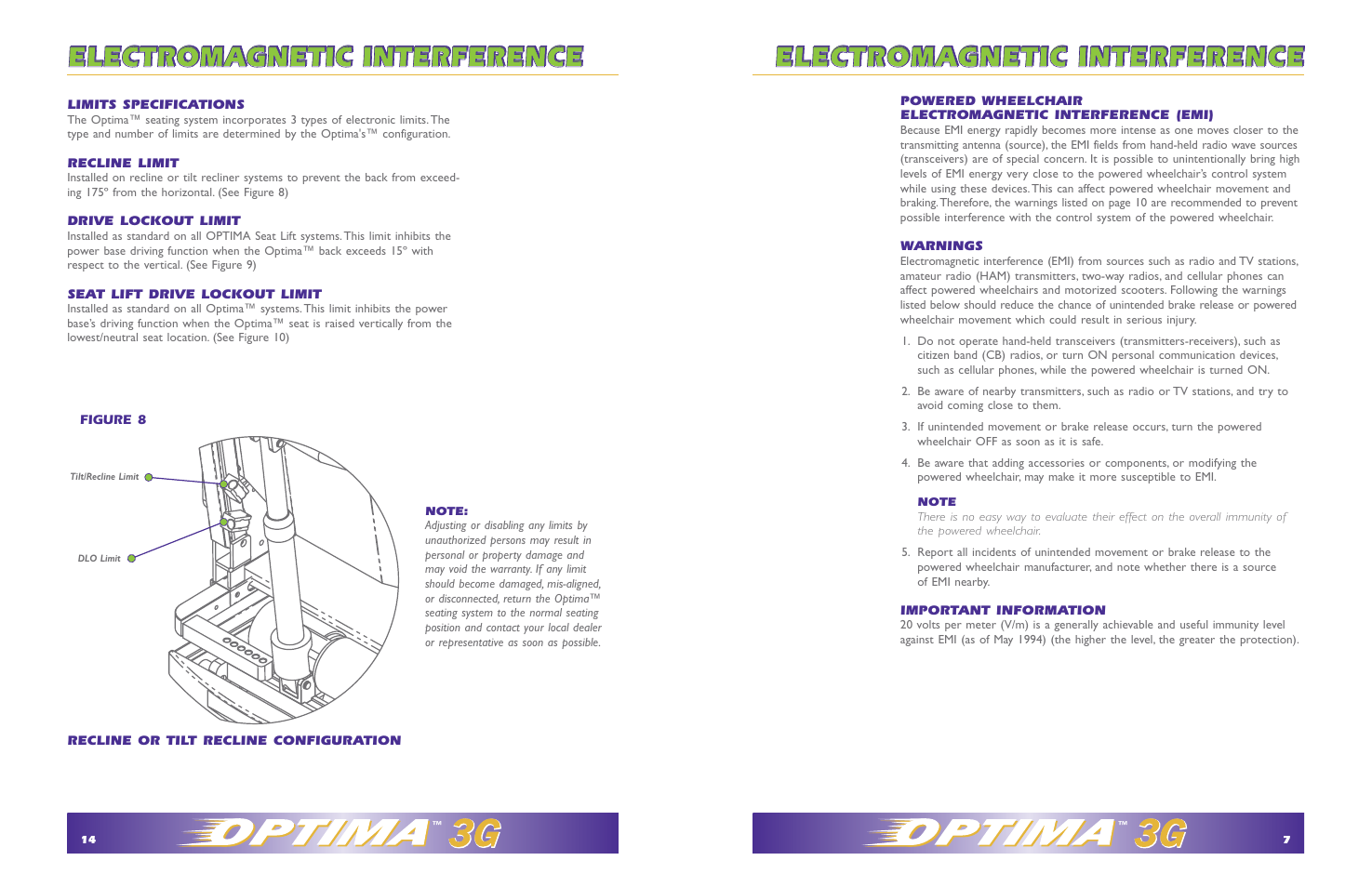 Electromagnetic interference | Hudson Medical Optima Seating System User Manual | Page 7 / 10