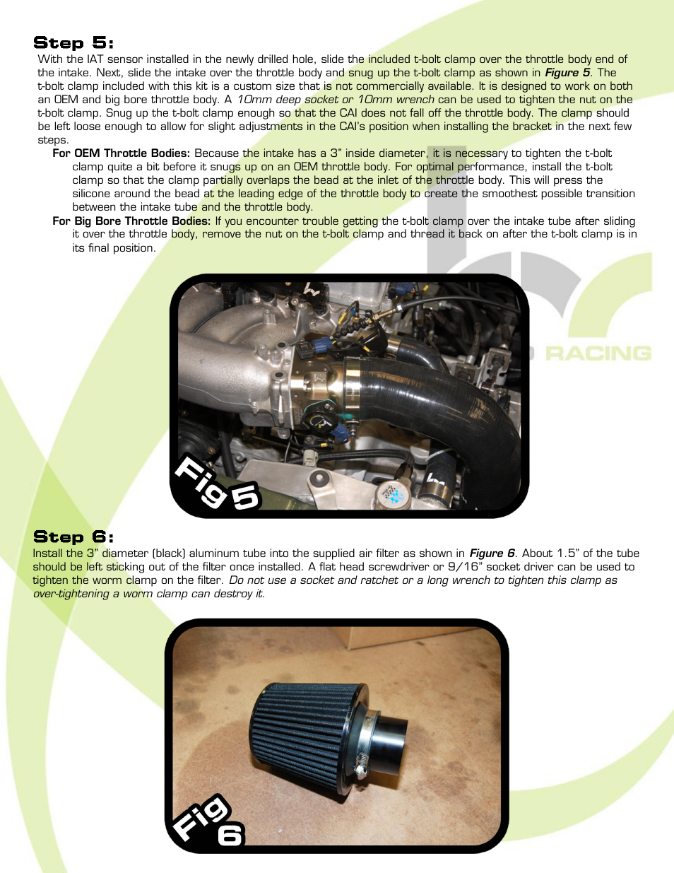 Hybrid Racing HR Kswap Cold Air Intake User Manual | Page 4 / 9