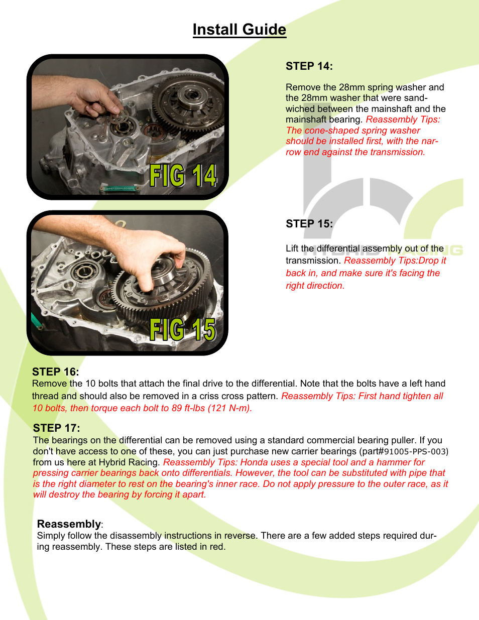 Install guide | Hybrid Racing WaveTrac LSD User Manual | Page 7 / 8