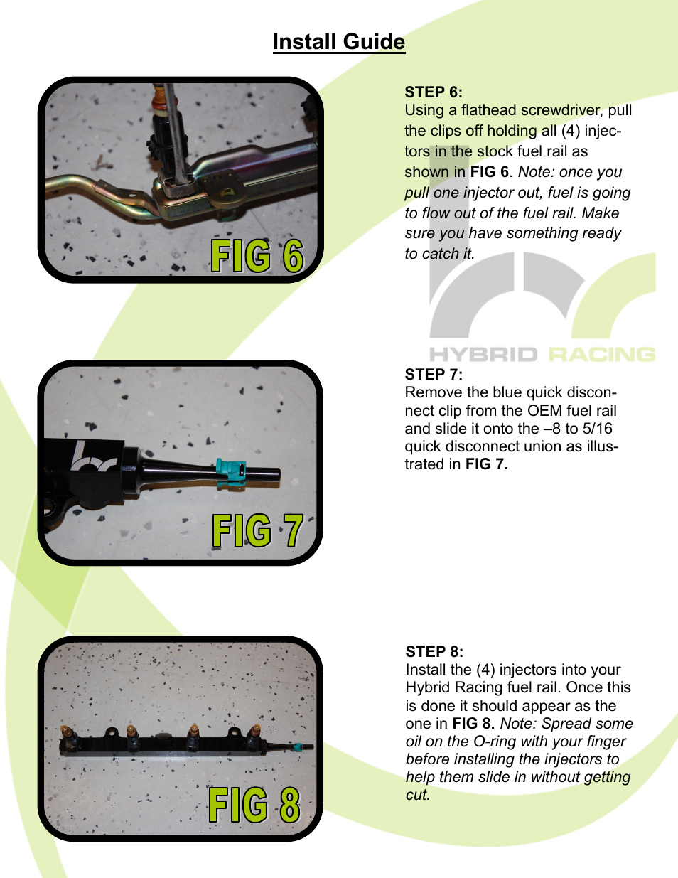 Install guide | Hybrid Racing HR K-Series Fuel Rail User Manual | Page 5 / 8