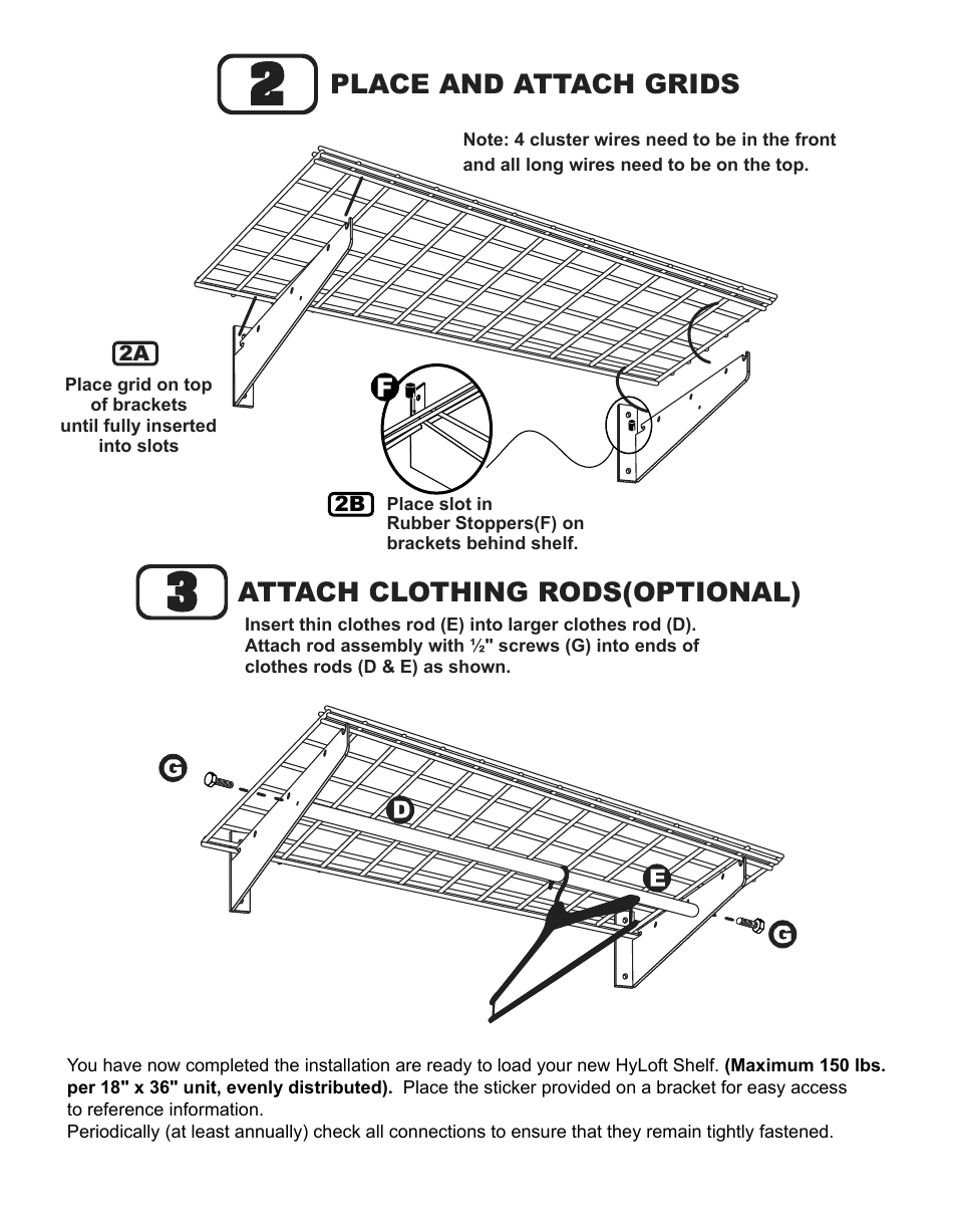 Hyloft 18 x 36 Wall Storage System 00777 User Manual | Page 4 / 4