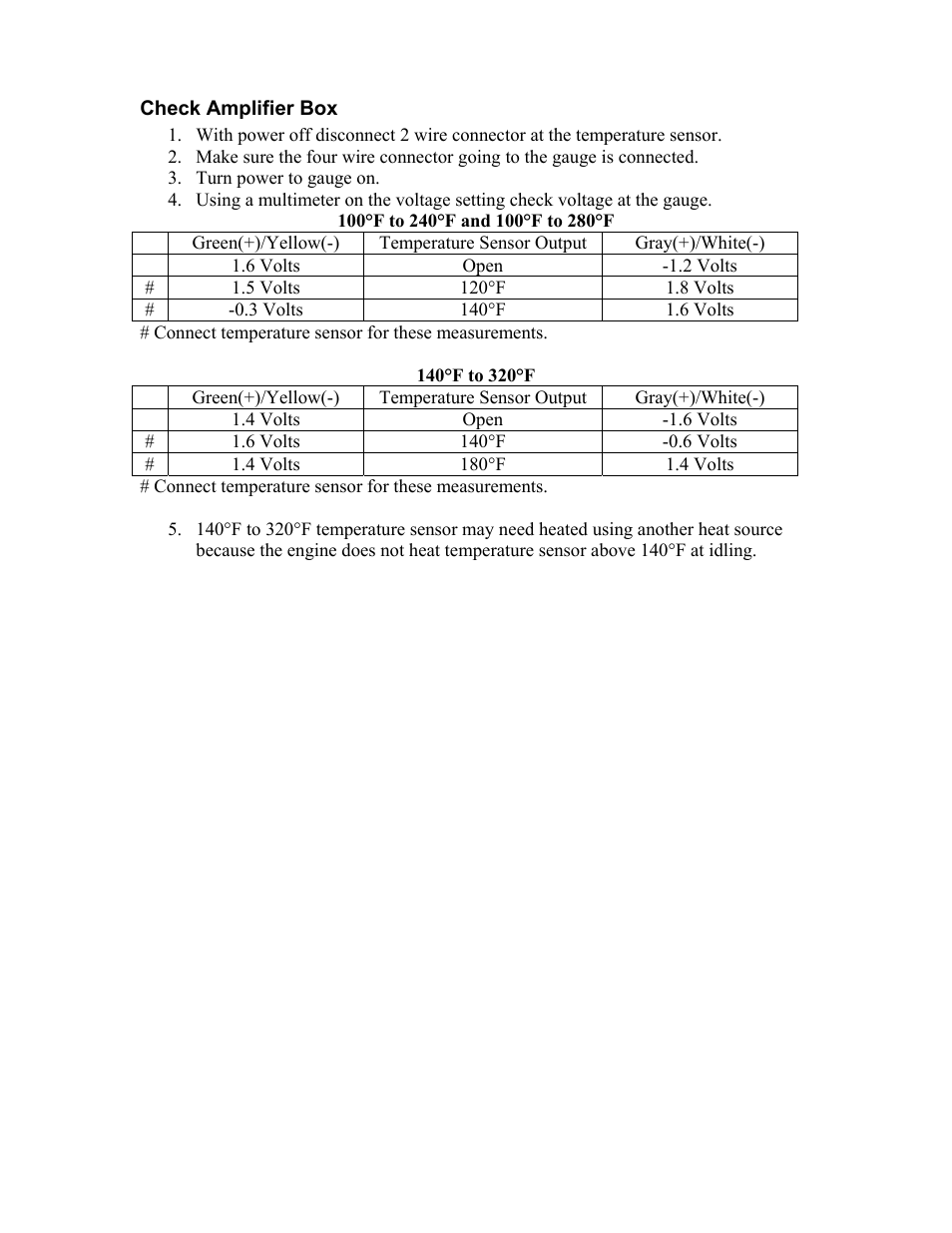 Check amplifier box | ISSPRO EV Temperature Gauge User Manual | Page 2 / 2