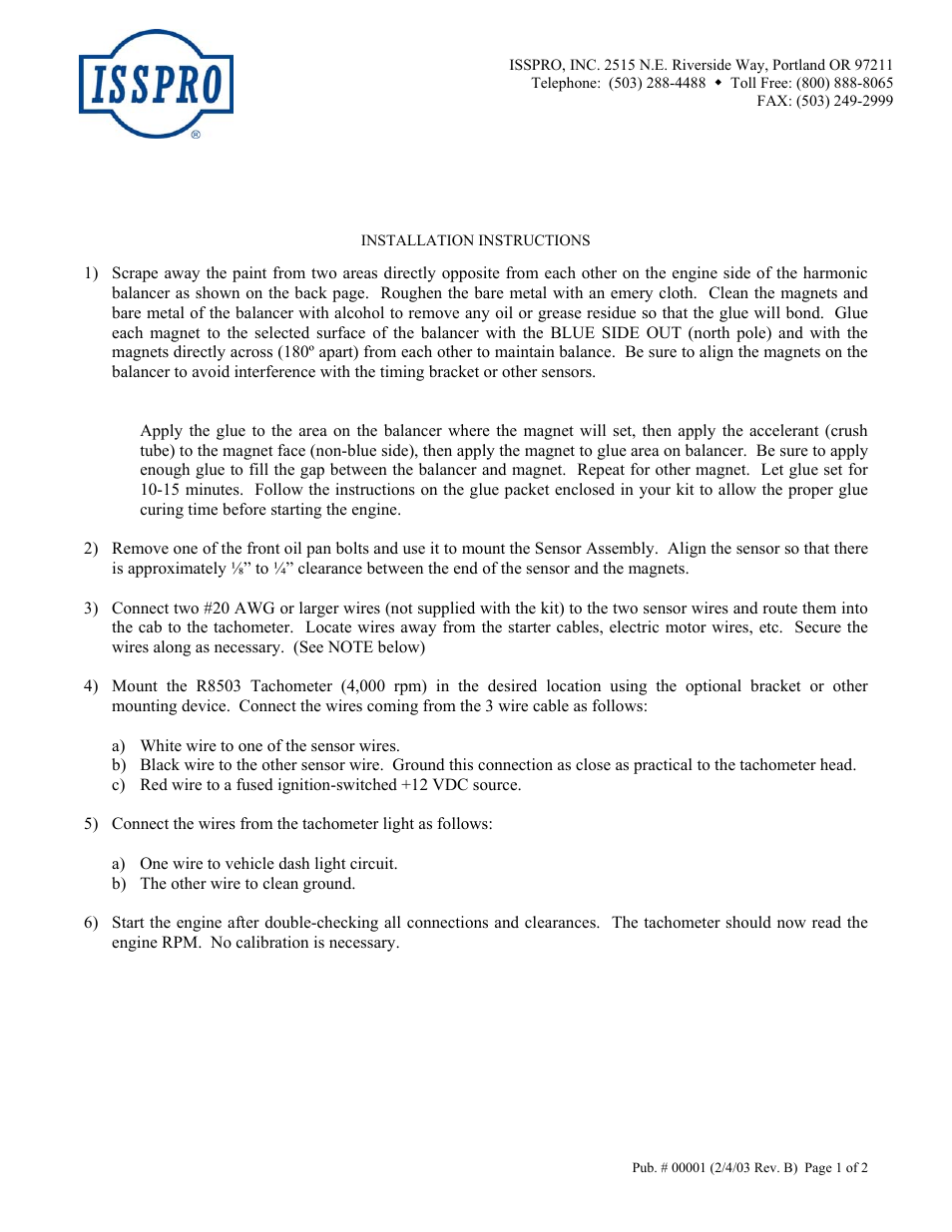 ISSPRO R8900 User Manual | 2 pages