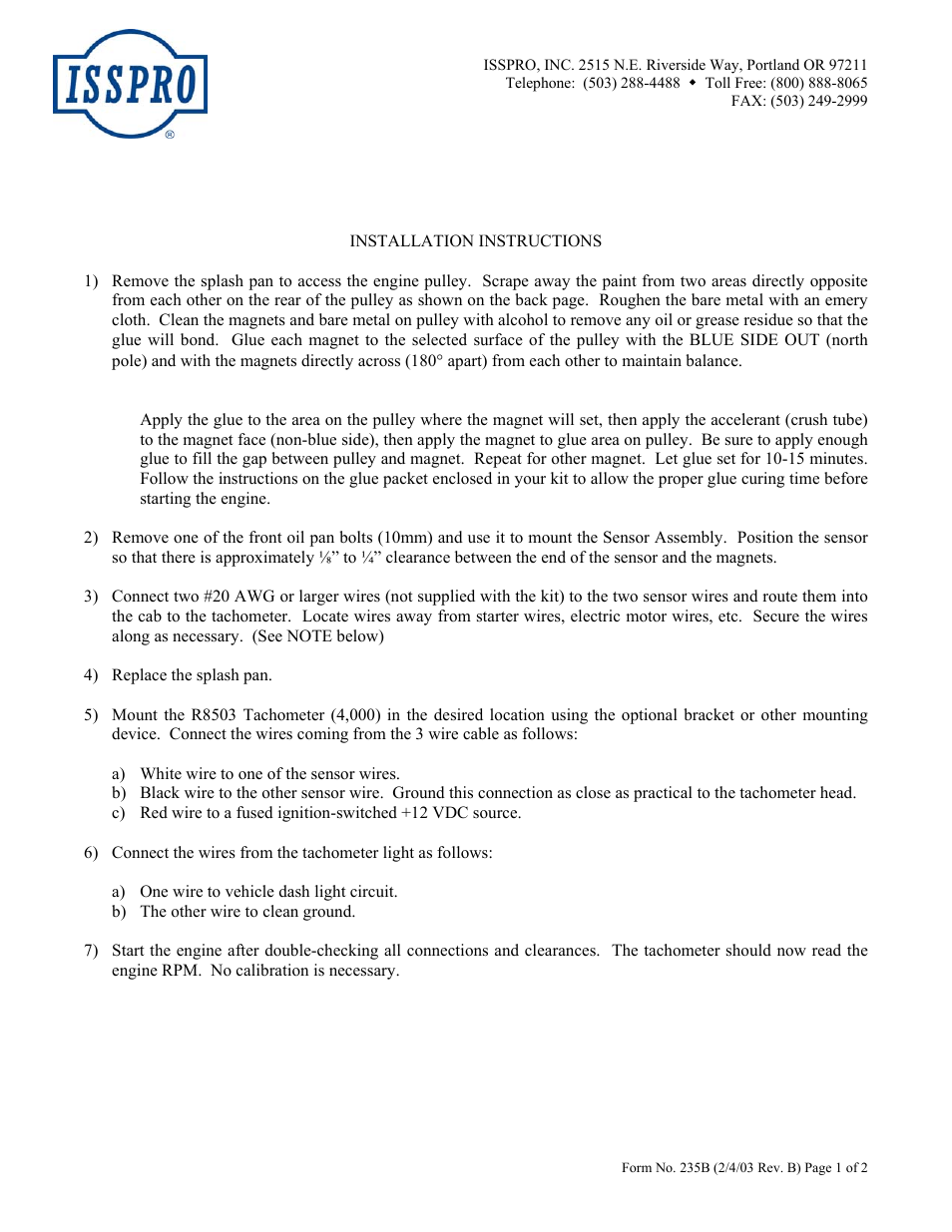 ISSPRO R8902 User Manual | 2 pages