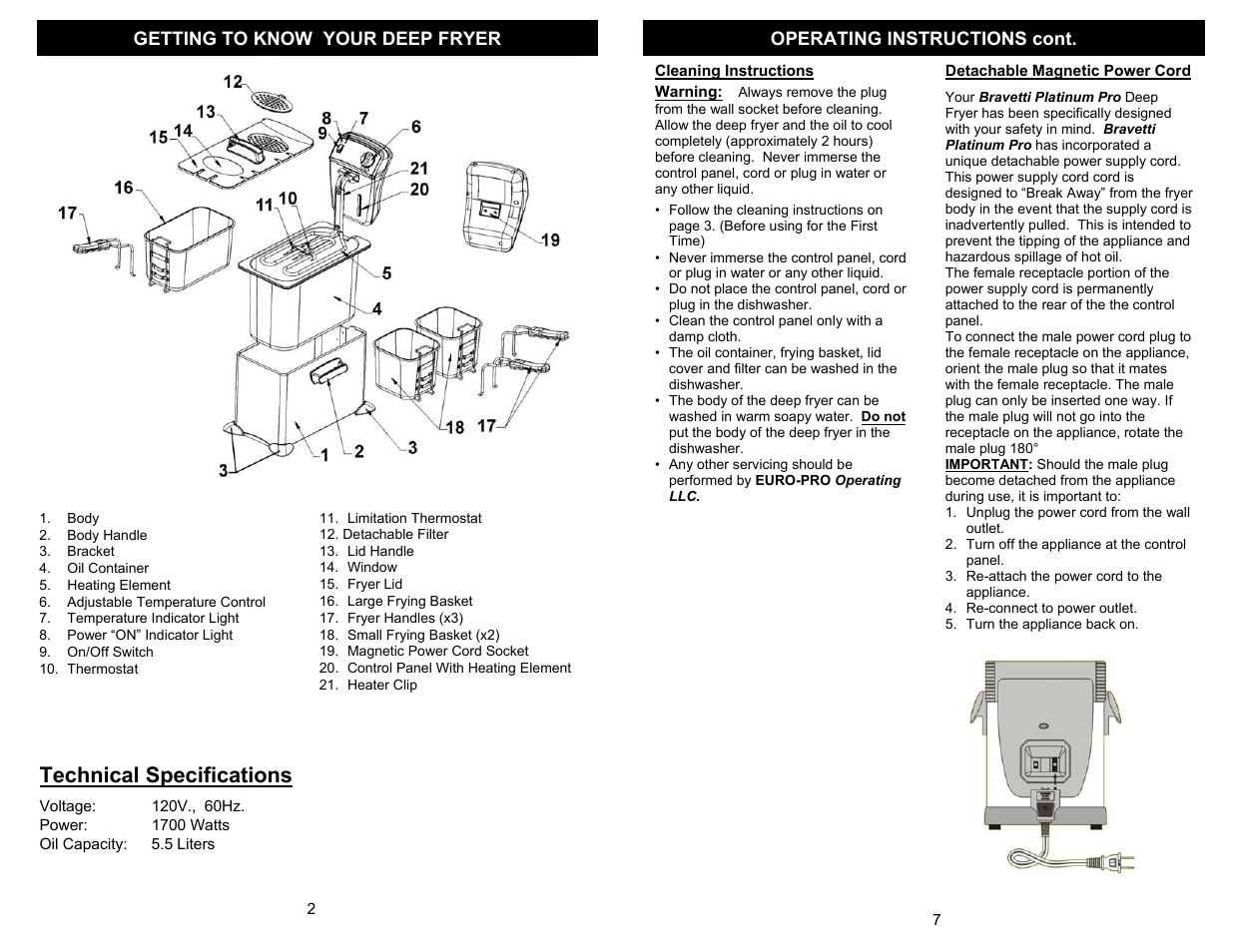Technical specifications | Bravetti K4320H User Manual | Page 4 / 6