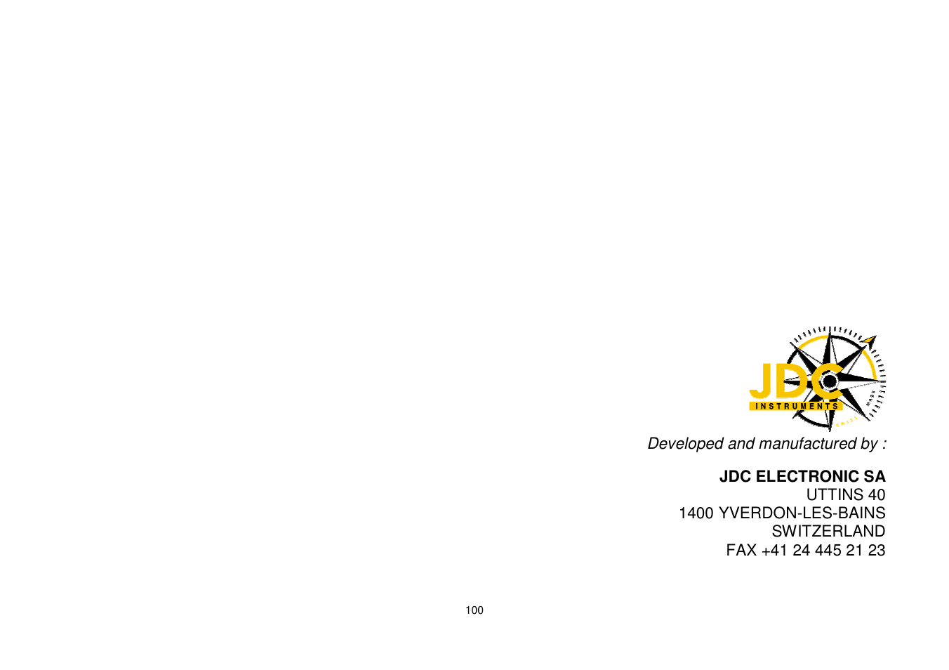 JDC Electronic SA Skywatch Xplorer User Manual | Page 100 / 100