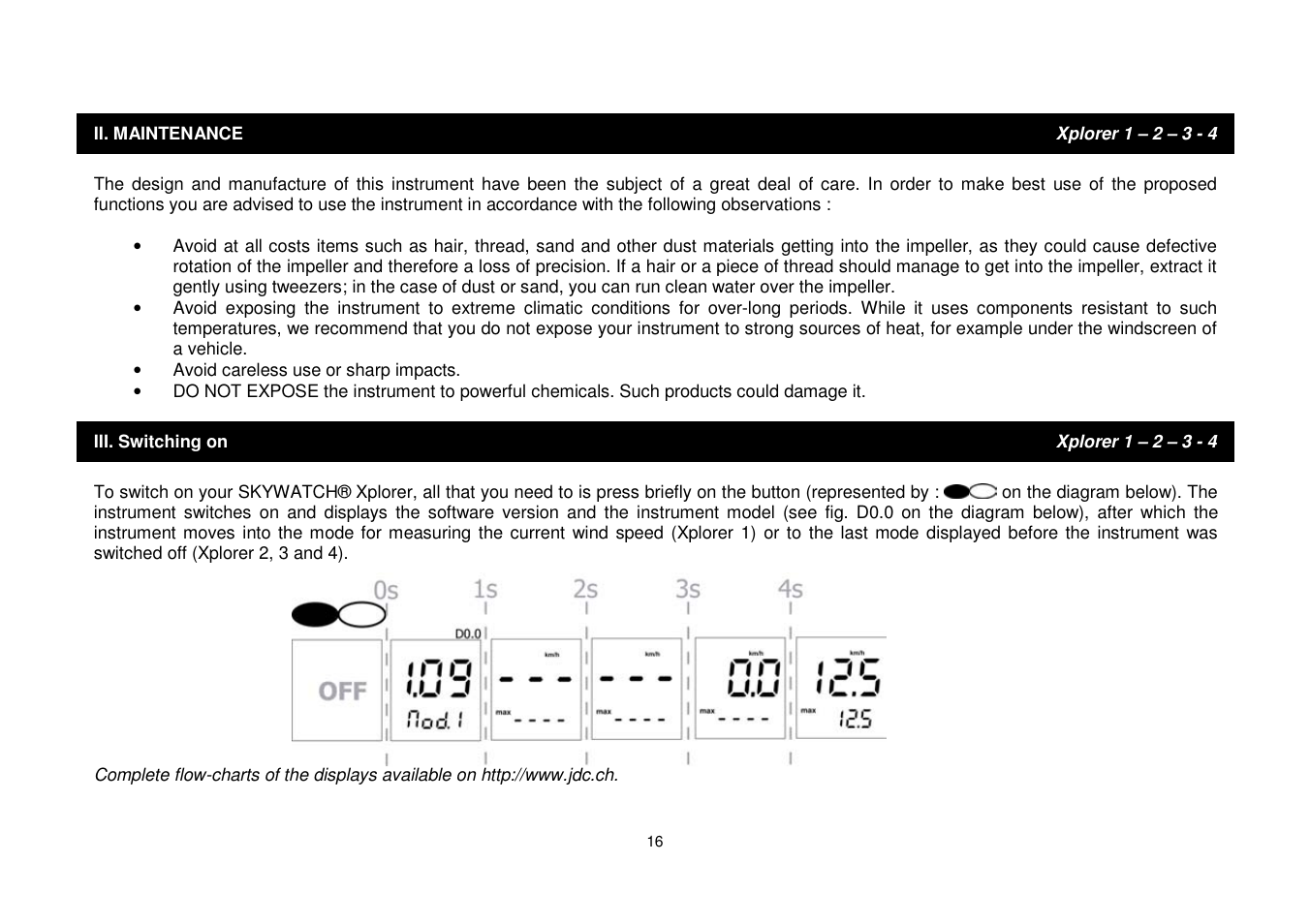 JDC Electronic SA Skywatch Xplorer User Manual | Page 16 / 100