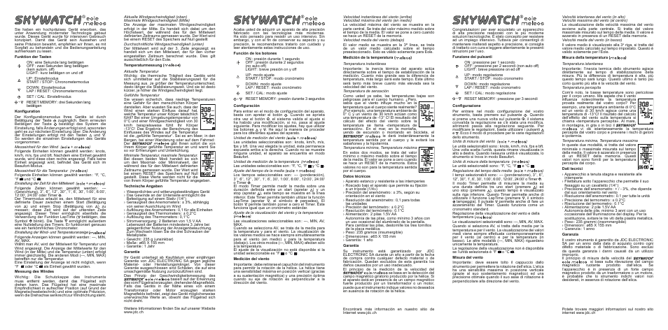 JDC Electronic SA Skywatch Eole-Meteos User Manual | Page 2 / 2