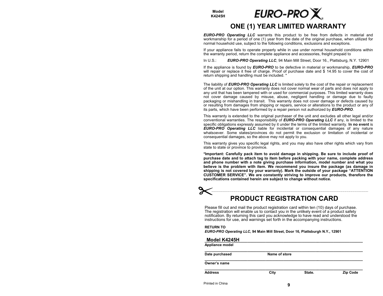 Bravetti K4245H User Manual | Page 2 / 6