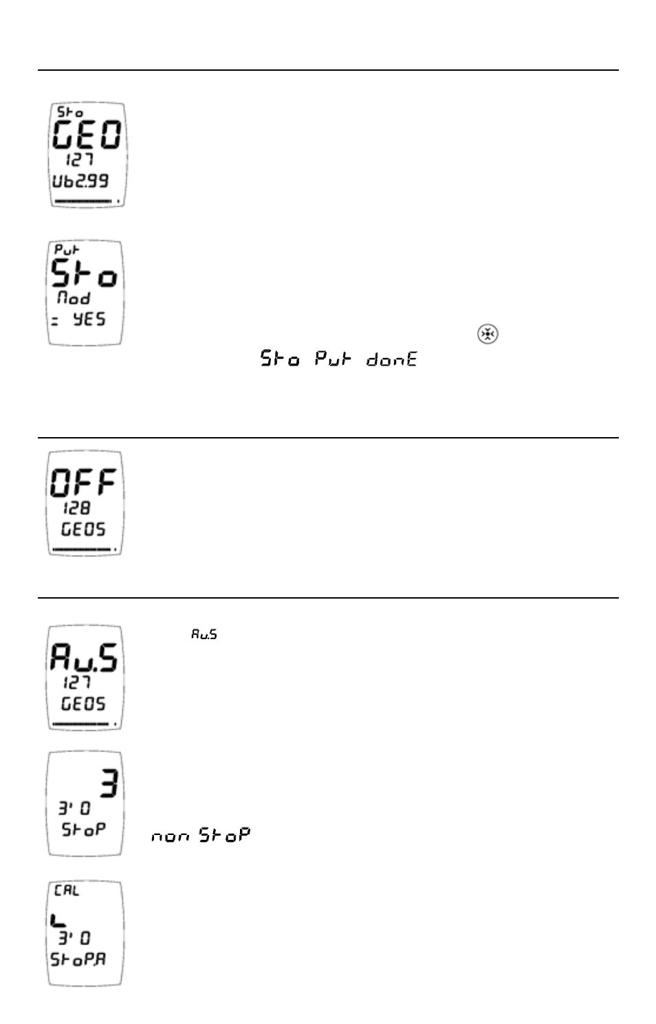Storage, Automatic stop | JDC Electronic SA Geos 11 User Manual | Page 31 / 40