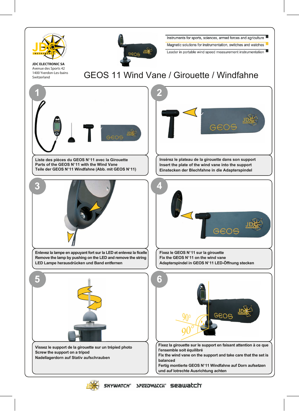 JDC Electronic SA Geos 11 Girouette User Manual | 1 page