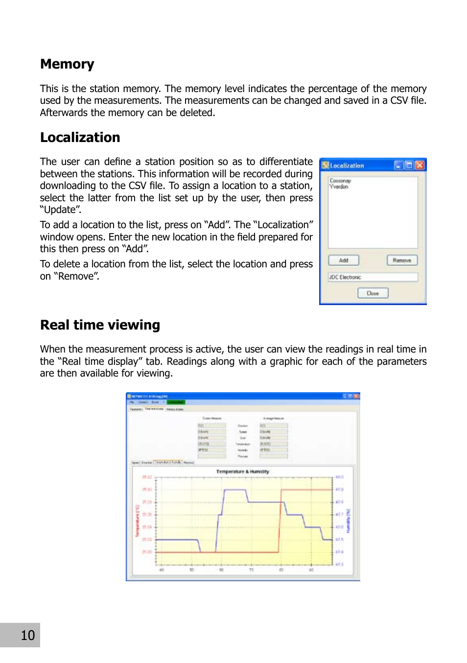 Real time viewing, Localization 10 | JDC Electronic SA Skywatch Aero User Manual | Page 10 / 15