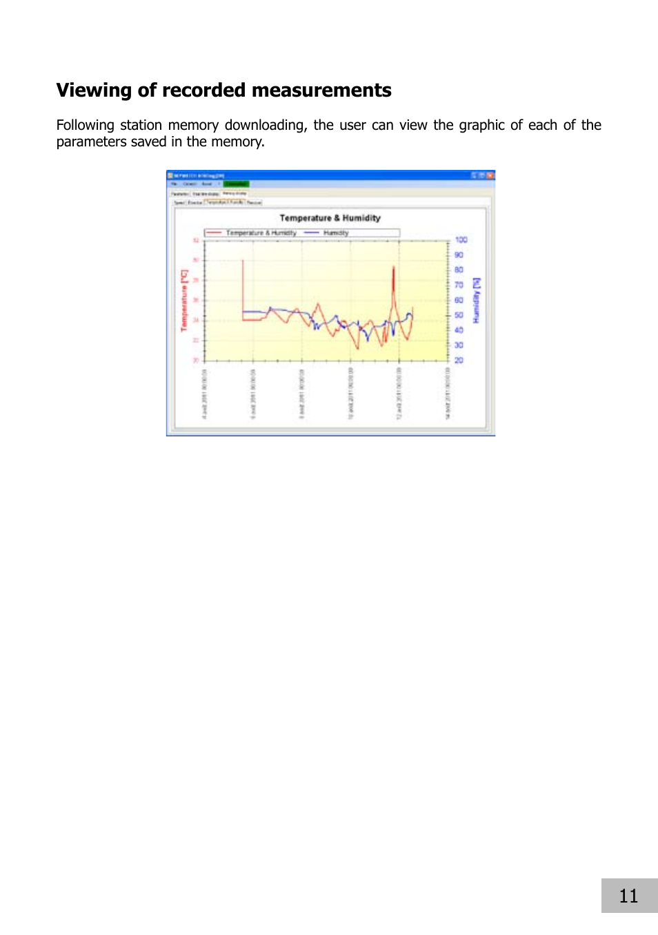 Viewing of recorded measurements | JDC Electronic SA Skywatch Aero User Manual | Page 11 / 15