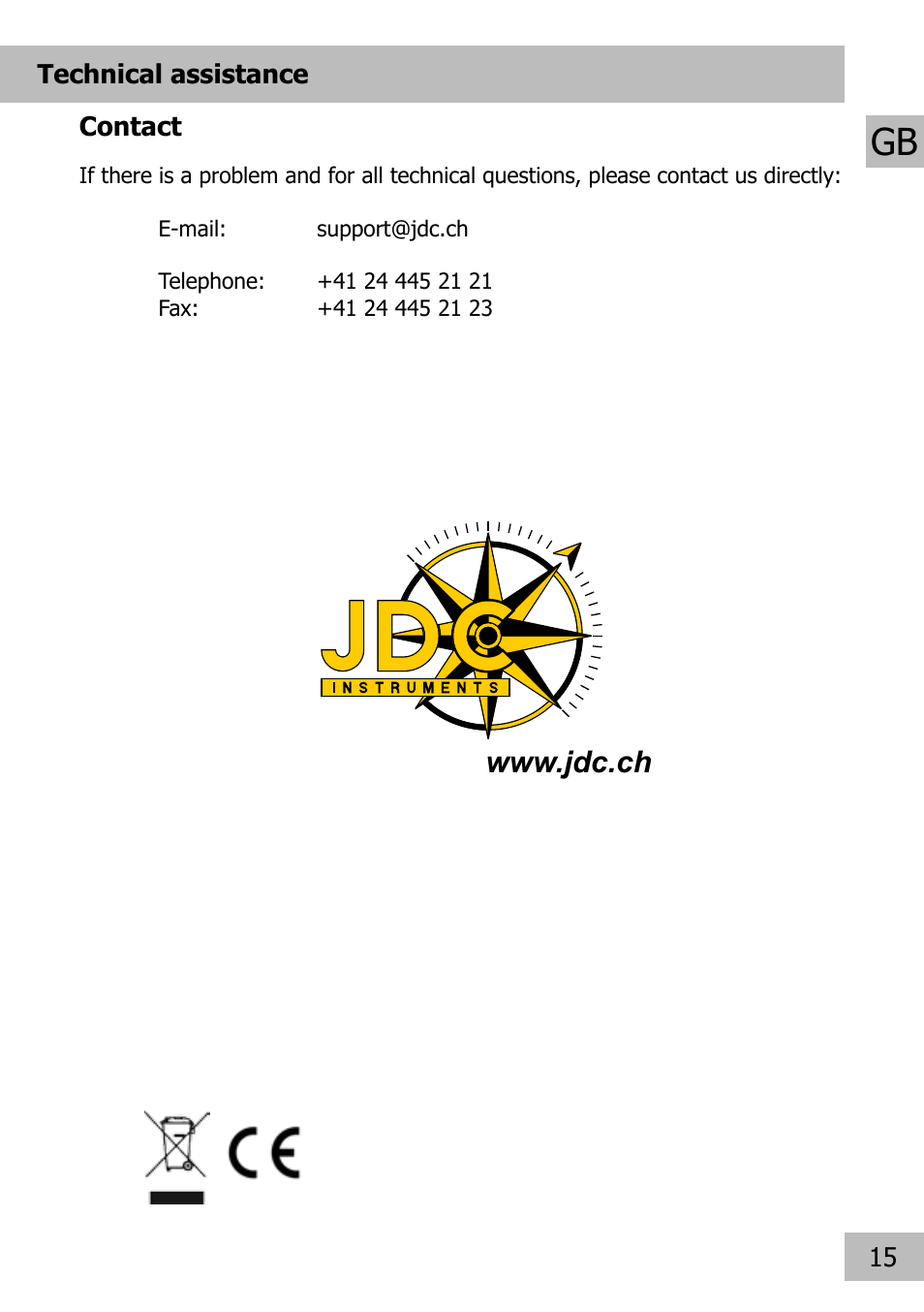 JDC Electronic SA Skywatch Aero User Manual | Page 15 / 15