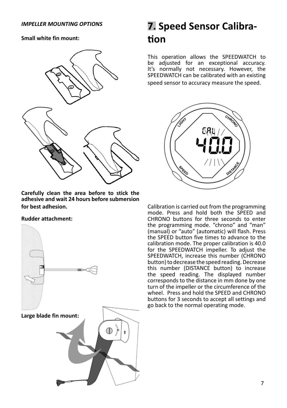 Speed sensor calibra- tion | JDC Electronic SA Speedwatch User Manual | Page 7 / 8