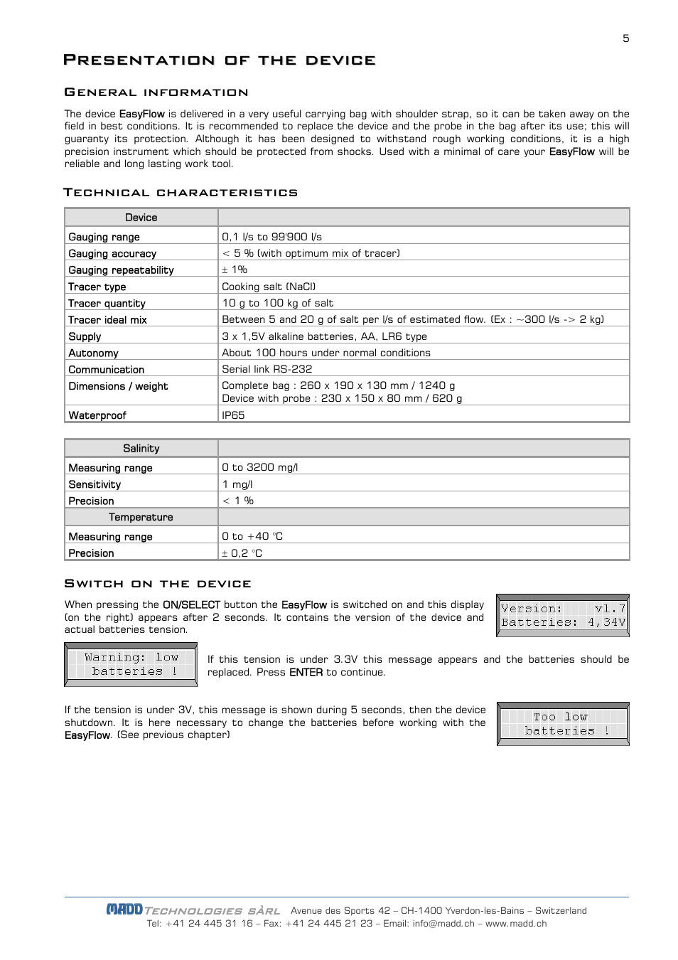 JDC Electronic SA EasyFlow User Manual | Page 5 / 14