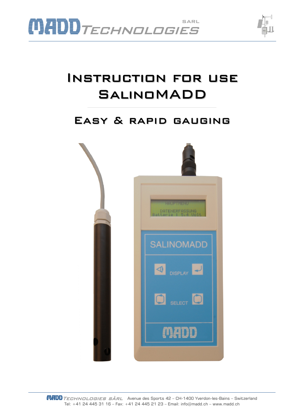 JDC Electronic SA SalinoMADD User Manual | 16 pages