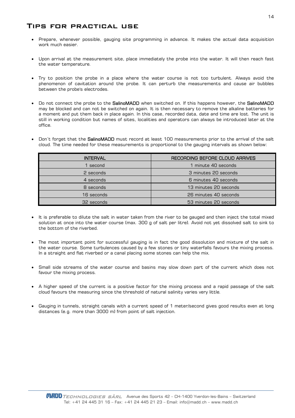 JDC Electronic SA SalinoMADD User Manual | Page 14 / 16