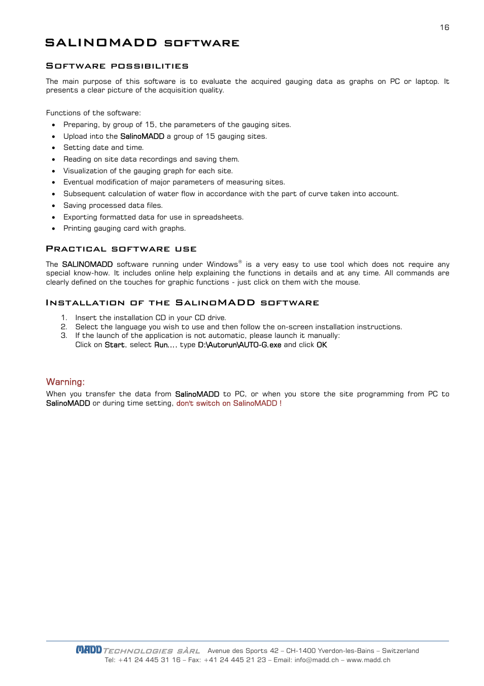 JDC Electronic SA SalinoMADD User Manual | Page 16 / 16