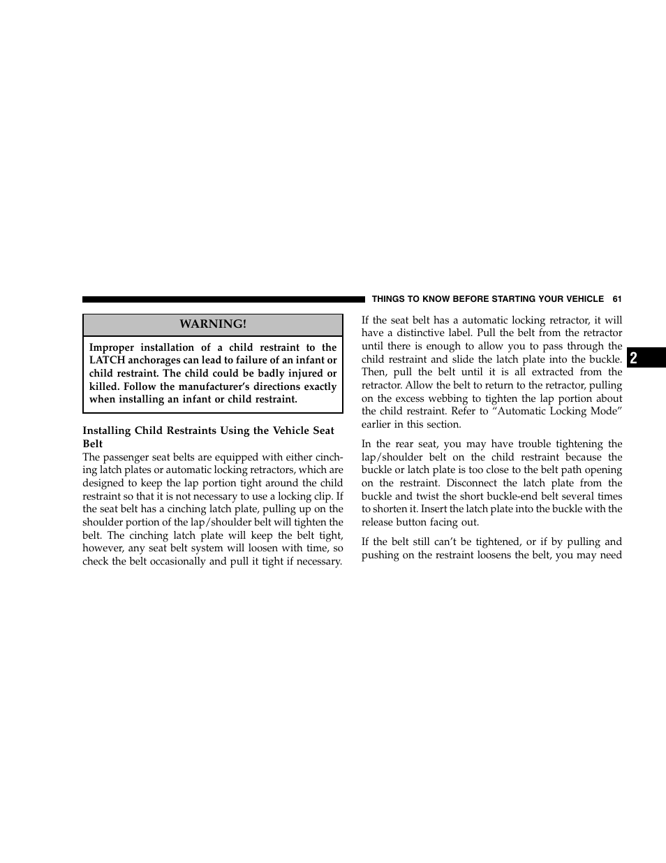 Jeep 2005 Grand Cherokee User Manual | Page 61 / 408