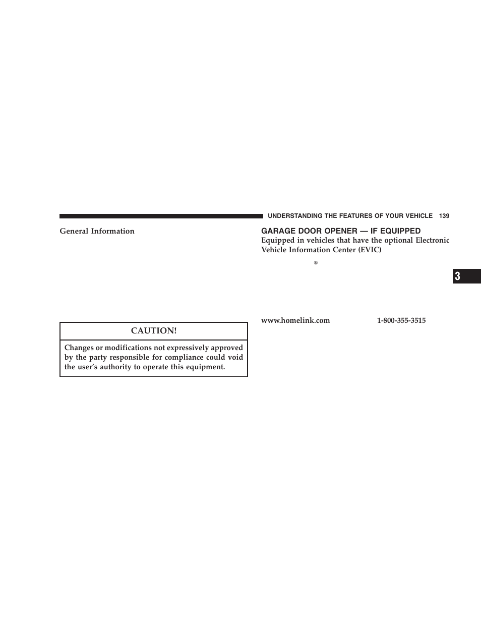 Garage door opener — if equipped | Jeep 2005 Liberty User Manual | Page 139 / 424