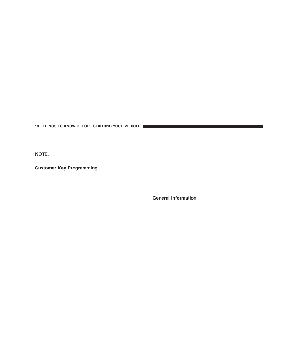 Customer key programming, General information | Jeep 2005 Liberty User Manual | Page 18 / 424